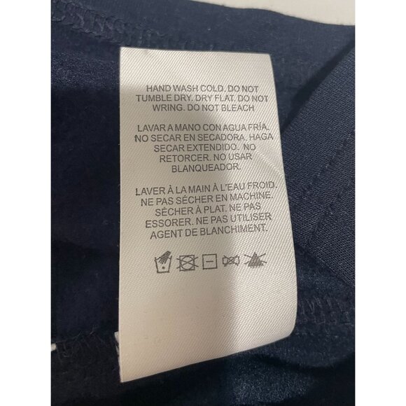 Thread & Supply Navy & Cream Striped Collared Long-Sleeve Polo Shirt X-Large - Picture 9 of 12